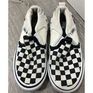 Vans Shoes Youth's Size 11 Slip On Causal Checked Black and White